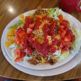 Taco salad is so hearty!