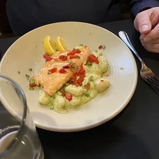 Salmon &amp; pest gnocchi