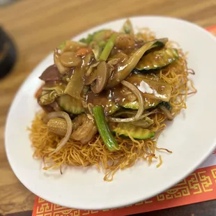 Crispy Pan Fried Noodles - yummy
