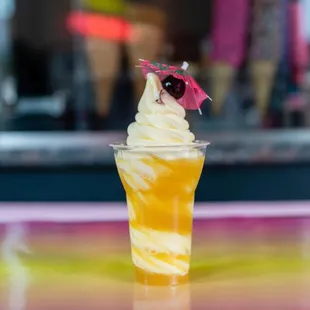 a glass of ice cream