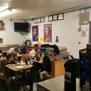 people eating at tables