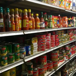 a variety of condiments