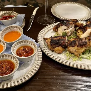 Chicken dinner with flavors to add to your choice