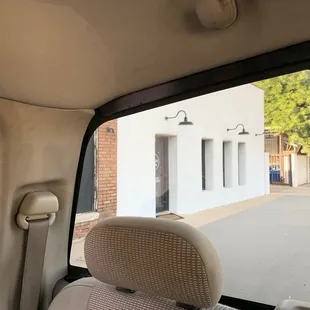 Outside, plenty of parking