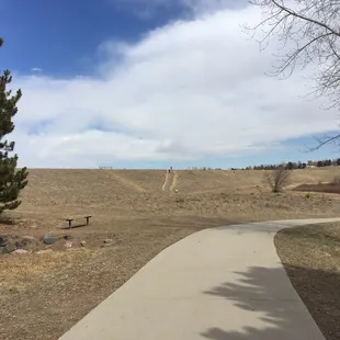 Both gravel and concrete walking/biking paths