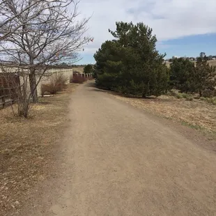 Both gravel and concrete walking surfaces