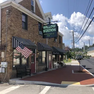 New brick sidewalk out front of entrance