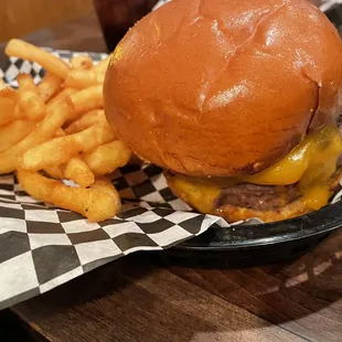 1/2 lb burger and fries