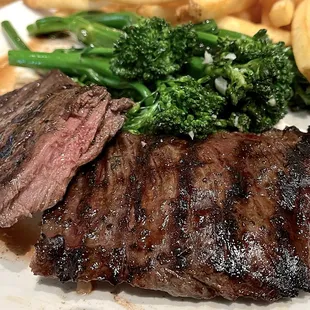 Marinated skirt steak close-up