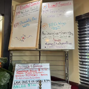 Specials board (which we missed on the way in.