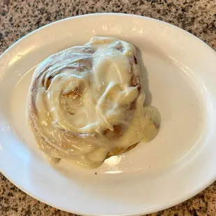 Maple coated bacon cinnamon roll