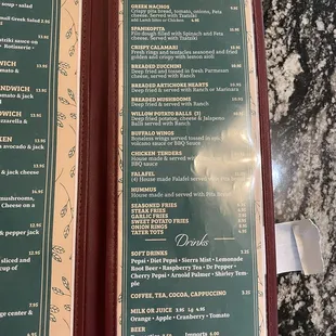 Appetizers and drinks