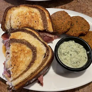 Reuben with falafel side