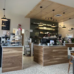 the interior of a cafe