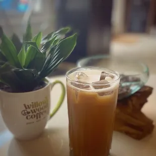 Bee's Knees Iced Honey Latte with oat milk