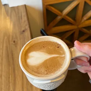 a person holding a cup of coffee