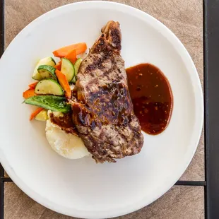 New York steak with our delicious Demi glaze