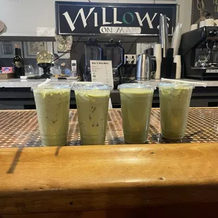 Matcha lattes