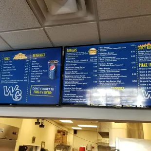 menus on the wall