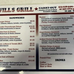 Menu front