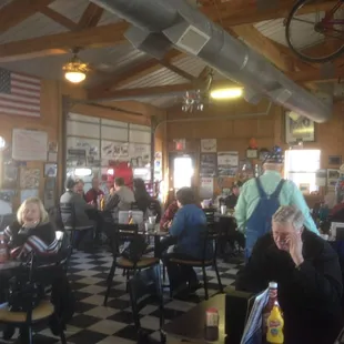 people eating in a restaurant