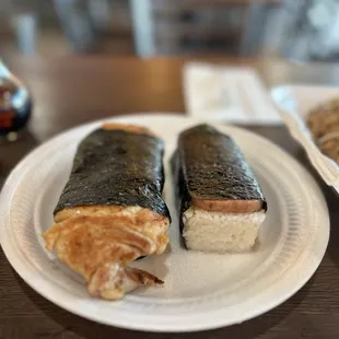 BBQ Chicken Musubi and Spam Musubi