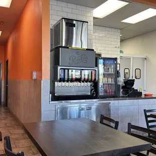 Order counter and hallway to restrooms