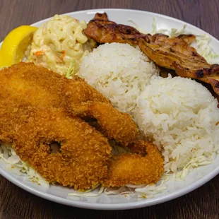 Half Seafood and Half BBQ Chicken Combo