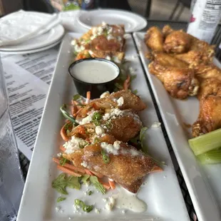 Buffalo chicken eggrolls (new!) very good