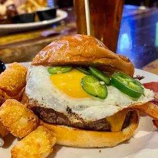 Breakfast Burger w/ jalapeño