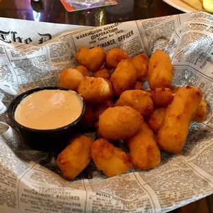 a basket of fried tater tots