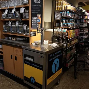 a coffee machine in a grocery store