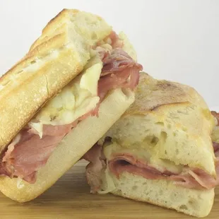 a ham and cheese sandwich
