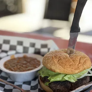 Hamburger with beans