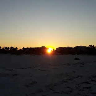 a sunset on the beach