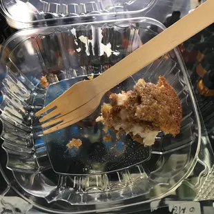 a half eaten piece of cake