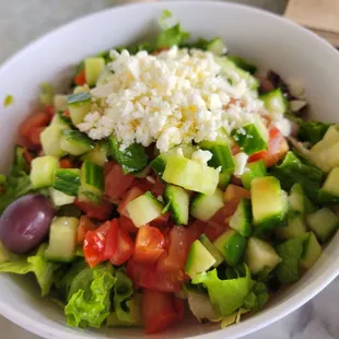 The huge salad that comes with you dinner platter