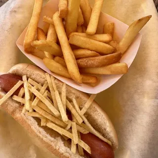 Kids Naked Dog, Small Fries and 8 oz. Drink