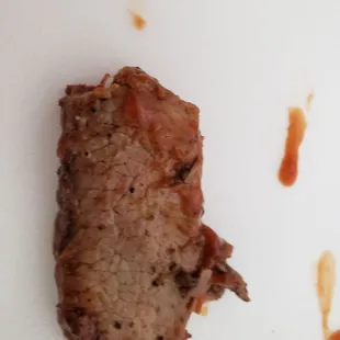 No smoke ring, but the meat was tender and the sauce was tasty.