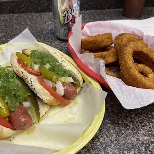 Hot Dog and Onion Rings