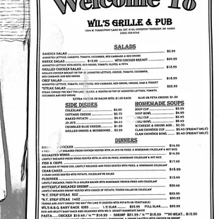 Updated Menu prices Mar 2022
