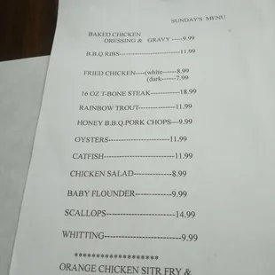 Menu for 7/12/2020