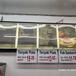 Menu as of October 2024. 1/3