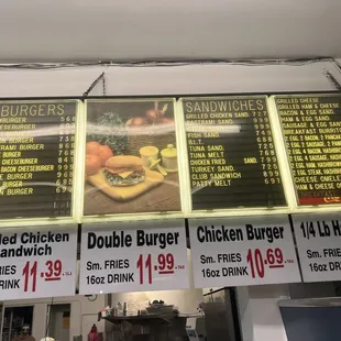 Burgers &amp; Sandwiches menu