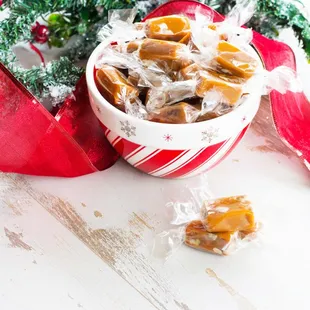 Wrapped Plain and Pecan Caramels