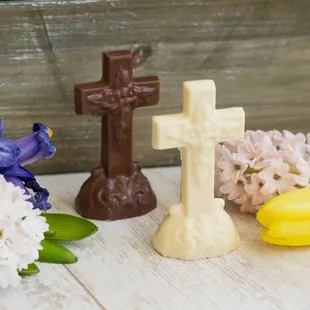 Milk Chocolate and Ivory Cross Mold