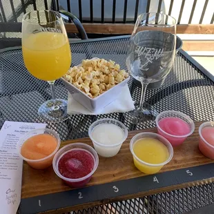 Wine slushee tasting and popcorn