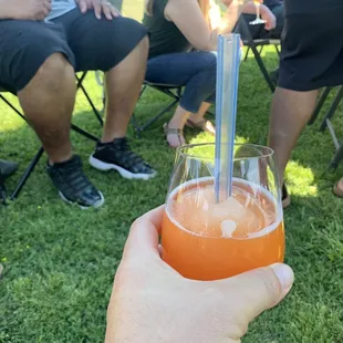 Wine and wine slushy.  Yummmmmy