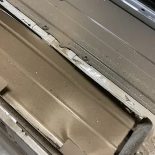 Top of microwave, vent flap shut.