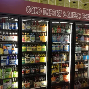 cold beverages in refrigerators